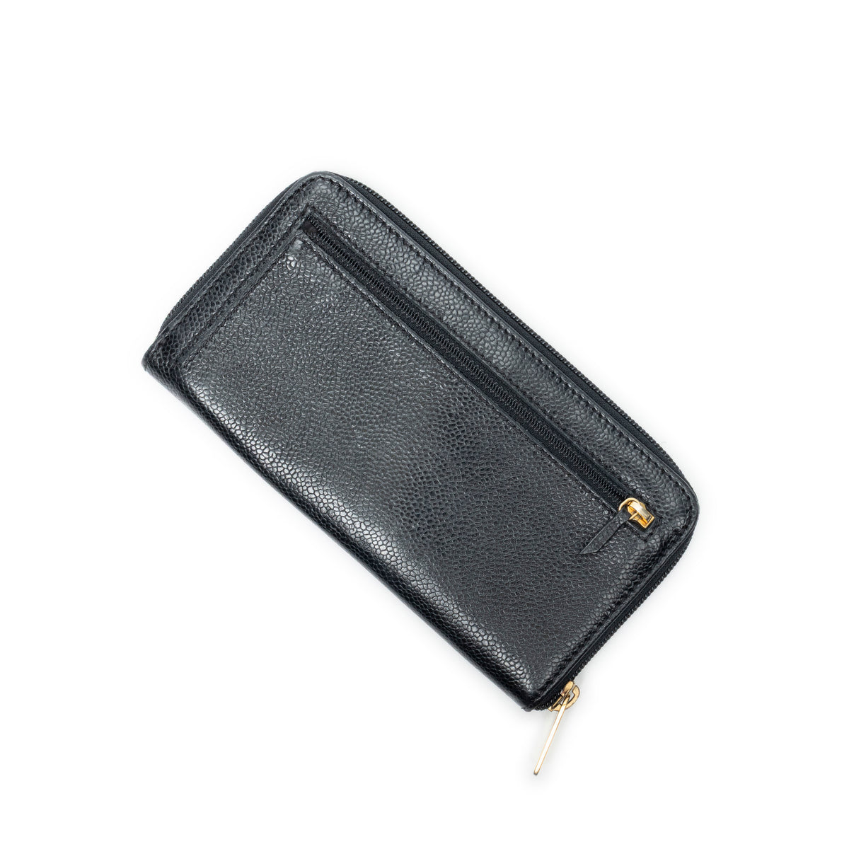 Wallet CC Timeless Zip Around Wallet Black Caviar Leather