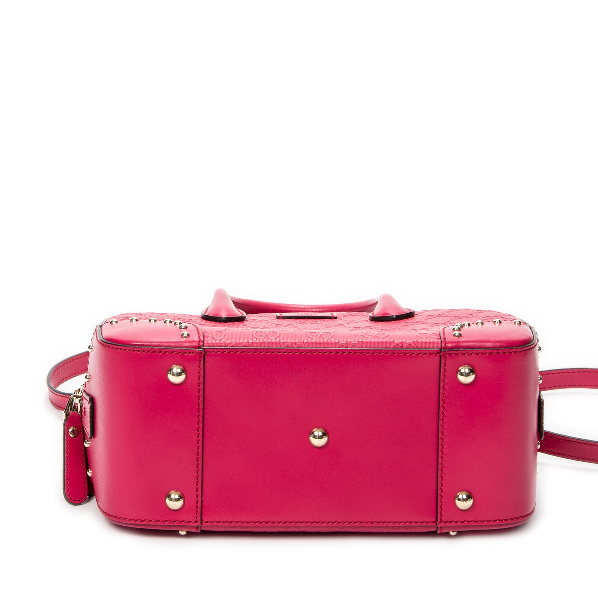Shoulder Bag Boston Top Handle Fuchsia Pink GG Embossed Leather