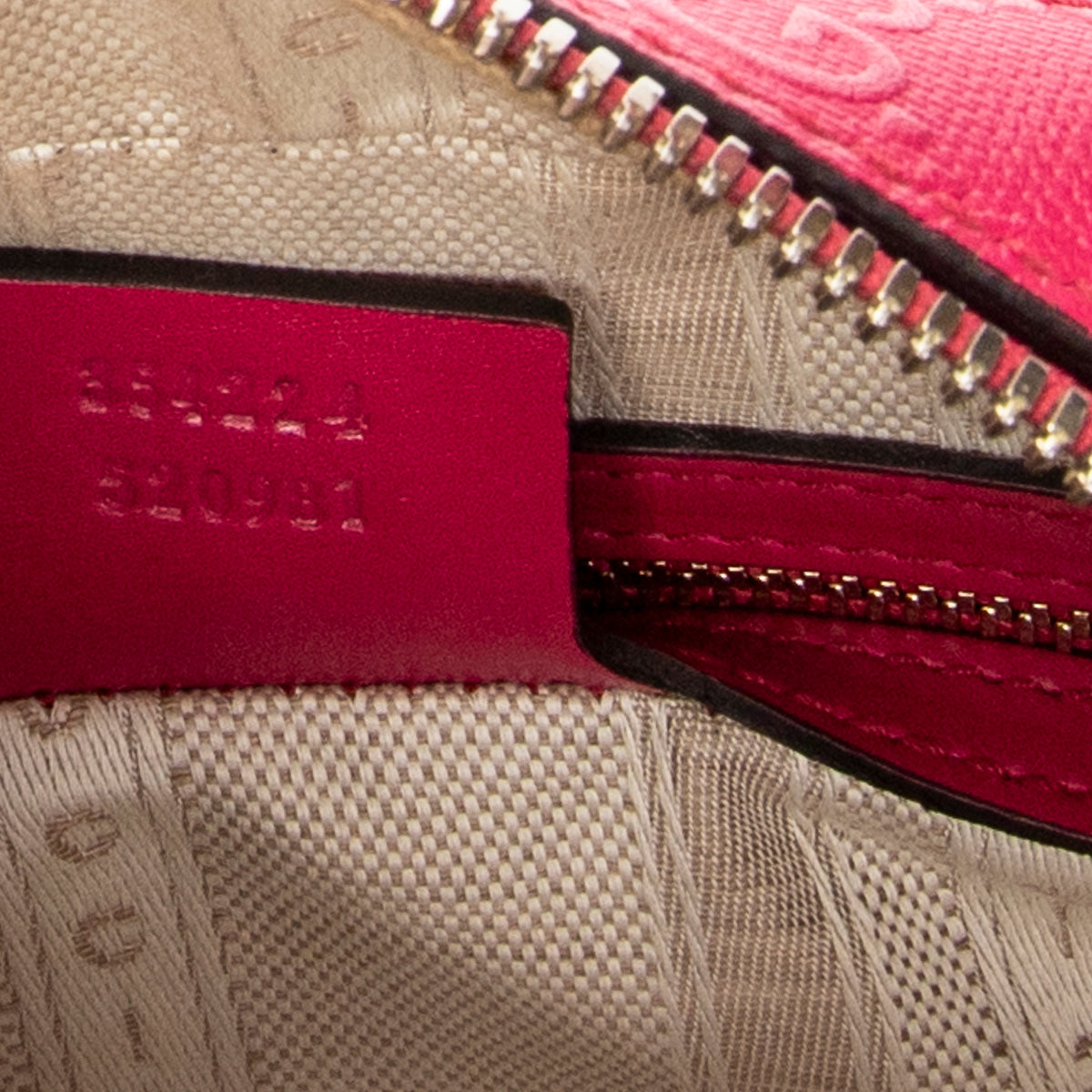 Shoulder Bag Boston Top Handle Fuchsia Pink GG Embossed Leather