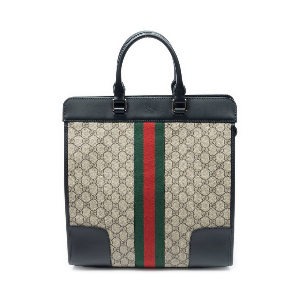 Handbag Web Stripe Tall Tote Beige Supreme Coated Canvas