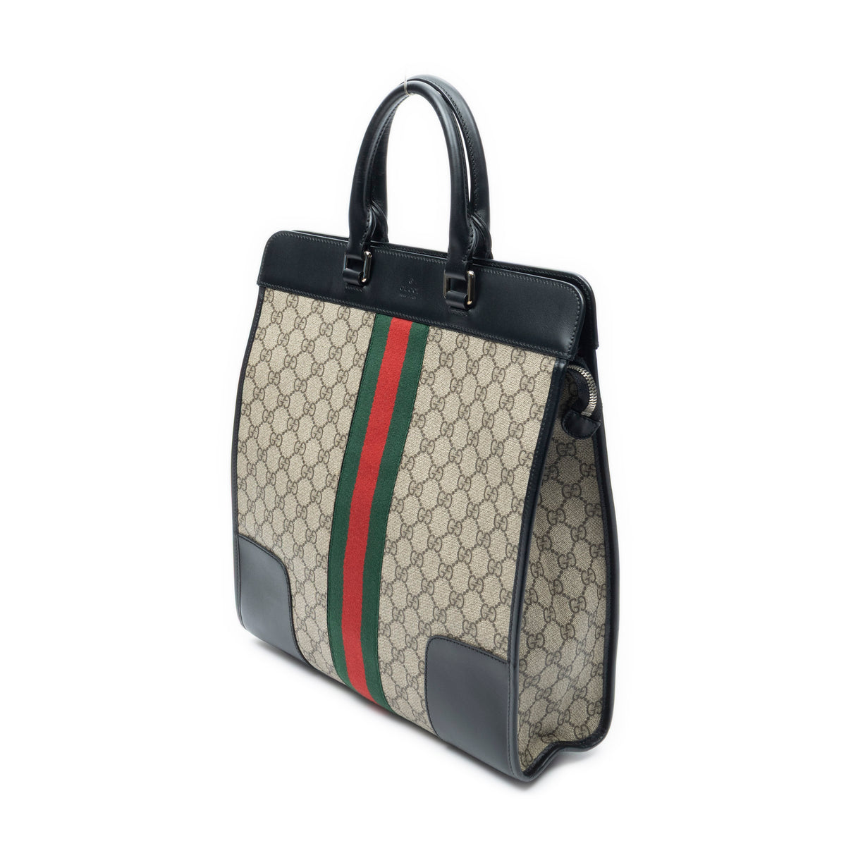 Handbag Web Stripe Tall Tote Beige Supreme Coated Canvas