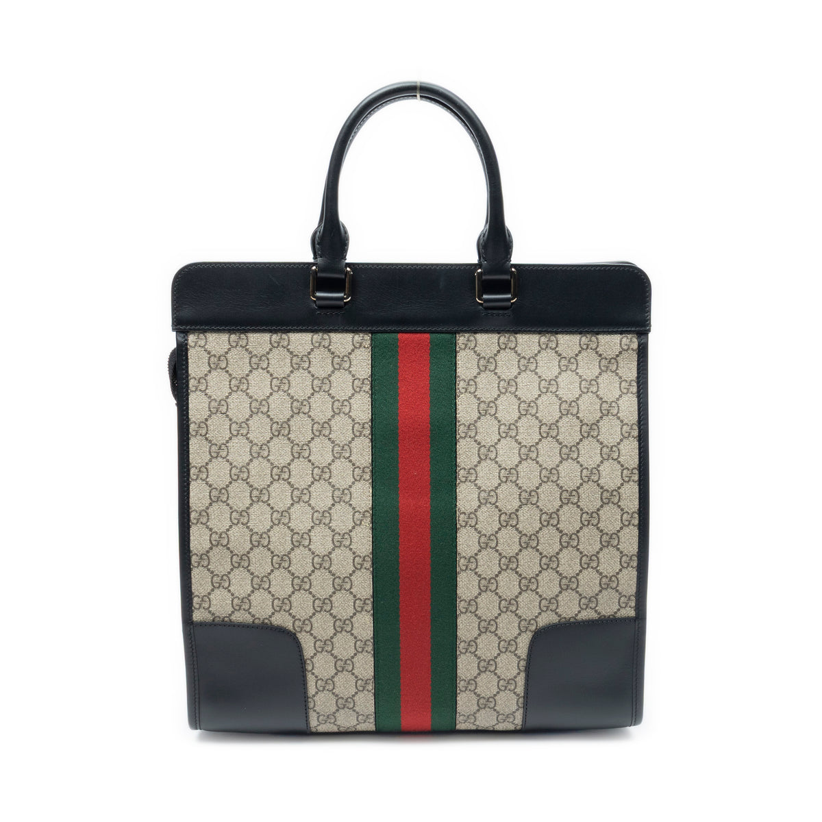 Handbag Web Stripe Tall Tote Beige Supreme Coated Canvas