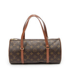 Handbag Papillon 30 Brown Monogram Canvas