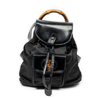 Backpack Mini Bamboo Backpack Black Nylon Canvas