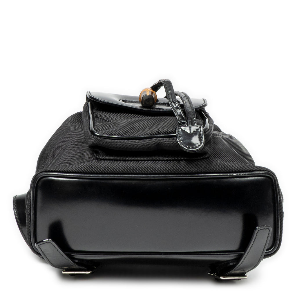 Backpack Mini Bamboo Backpack Black Nylon Canvas