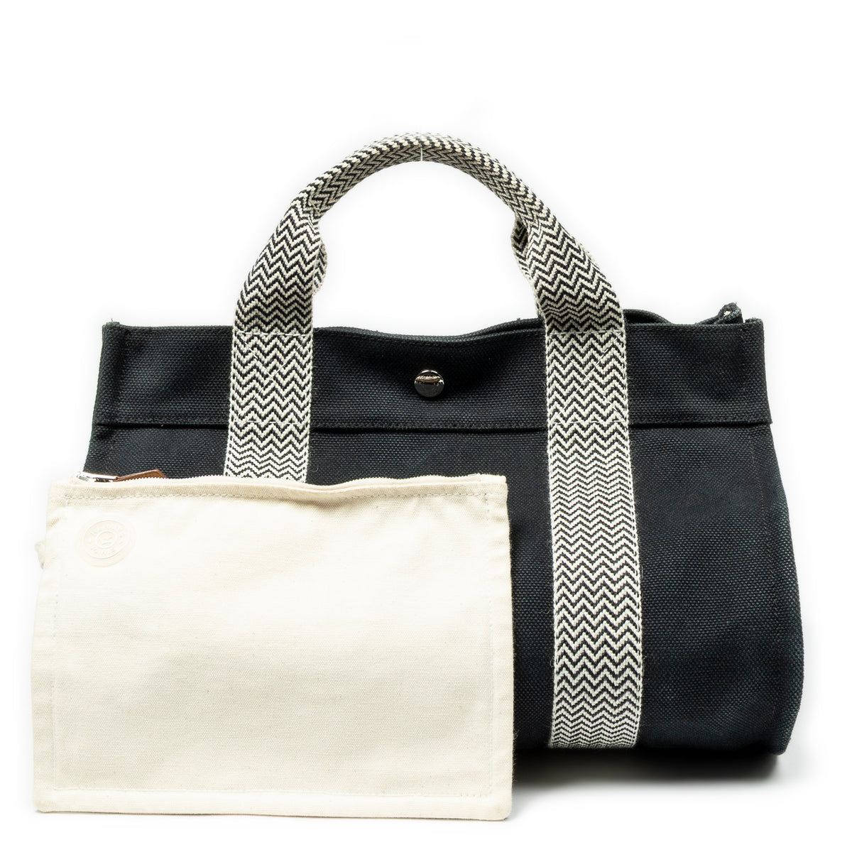 Handbag Cannes Tote PM Black Toile H Canvas