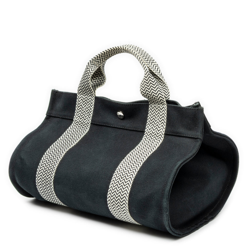 Handbag Cannes Tote PM Black Toile H Canvas