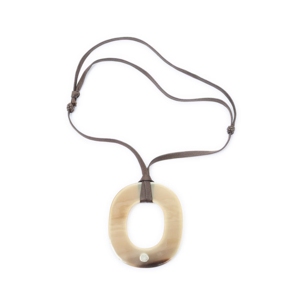 Necklace Isthme Pendant Necklace Brown Lacquered Horn