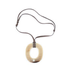 Necklace Isthme Pendant Necklace Brown Lacquered Horn