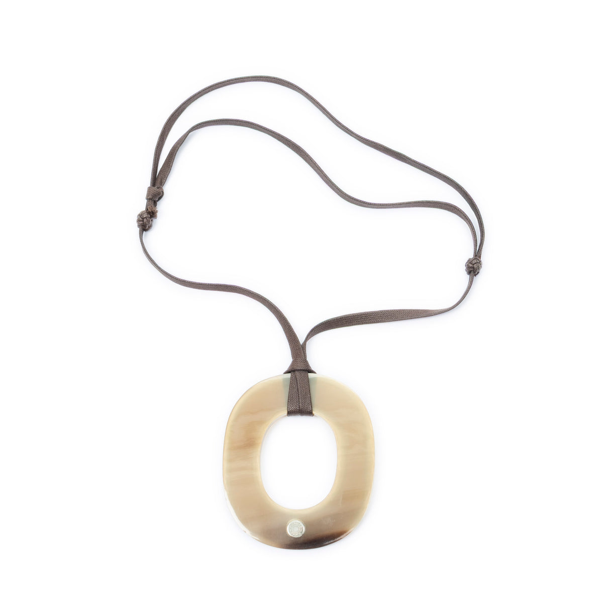 Necklace Isthme Pendant Necklace Brown Lacquered Horn