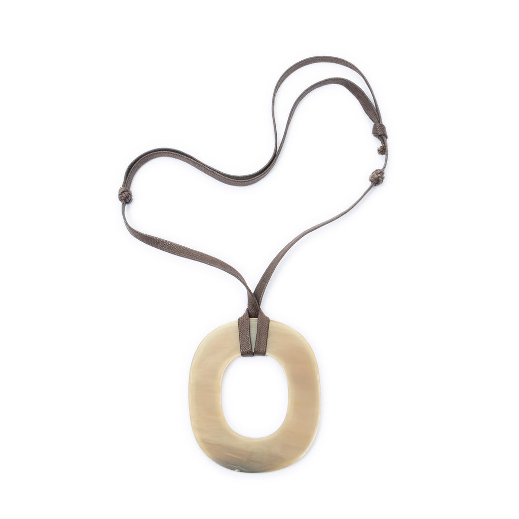 Necklace Isthme Pendant Necklace Brown Lacquered Horn