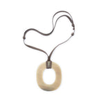 Necklace Isthme Pendant Necklace Brown Lacquered Horn