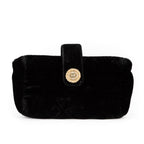 Pouch Interlocking CC Logo Velvet Pouch Black Velvet Canvas