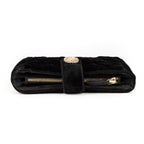 Pouch Interlocking CC Logo Velvet Pouch Black Velvet Canvas