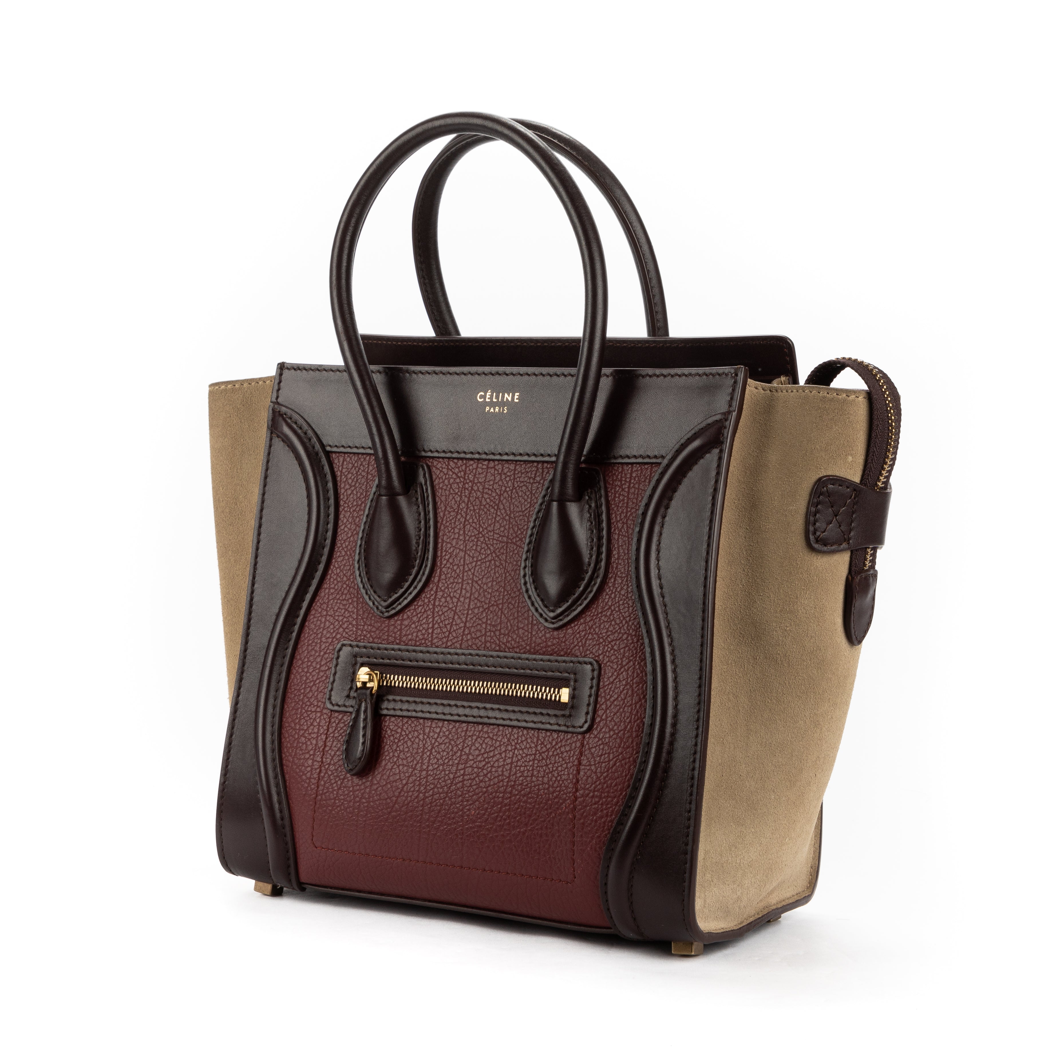 Shoulder Bag Luggage handbag M Brown Grained Leather
