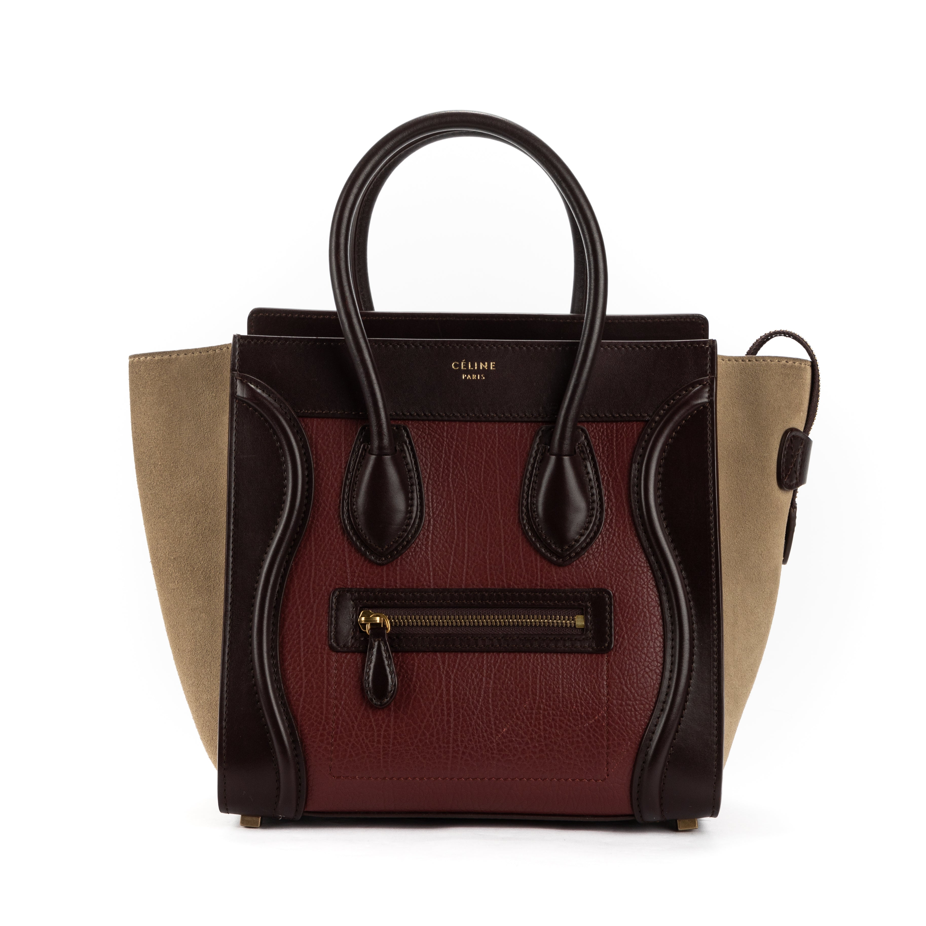 Shoulder Bag Luggage handbag M Brown Grained Leather