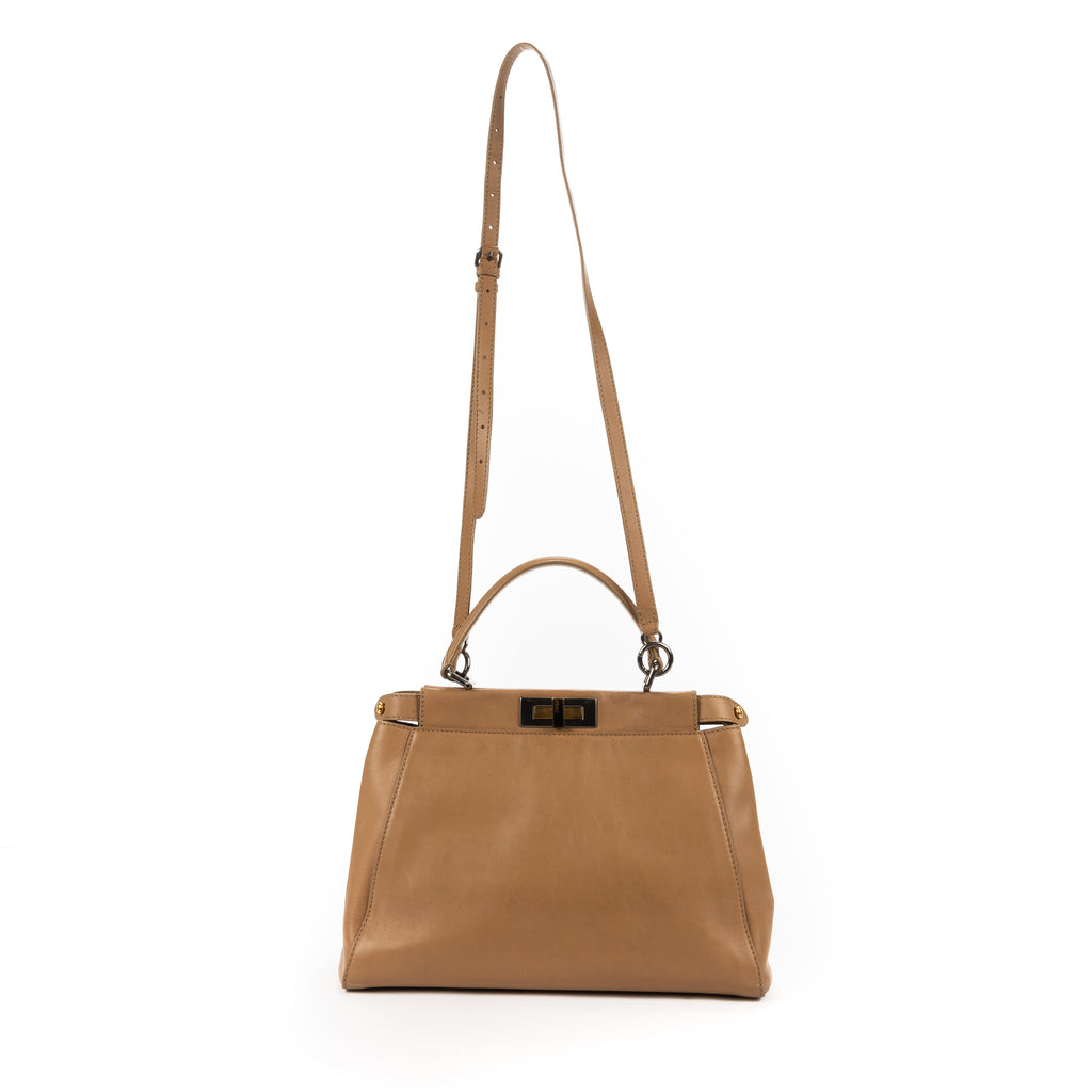 Handbag Peekaboo Beige Calfskin Leather