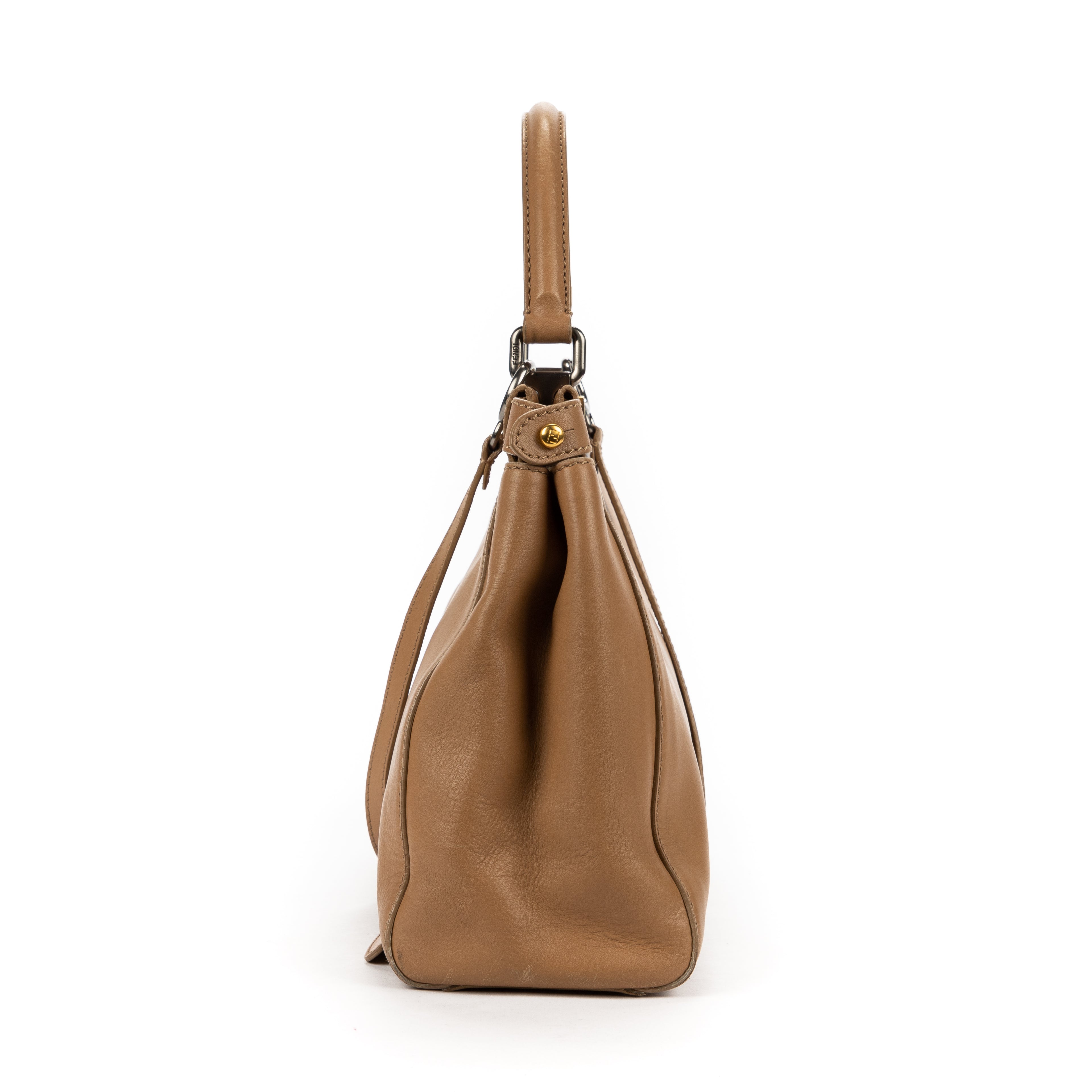 Handbag Peekaboo Beige Calfskin Leather
