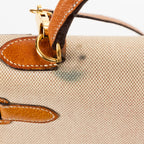 Handbag Kelly Sellier 32 Beige Toile H Canvas/Courchevel Leather