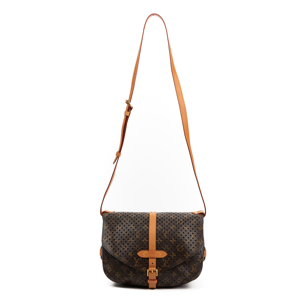 Handbag Ltd. Ed. Sofia Coppola Perforated Saumur 30 Brown Perforated Monogram Canvas