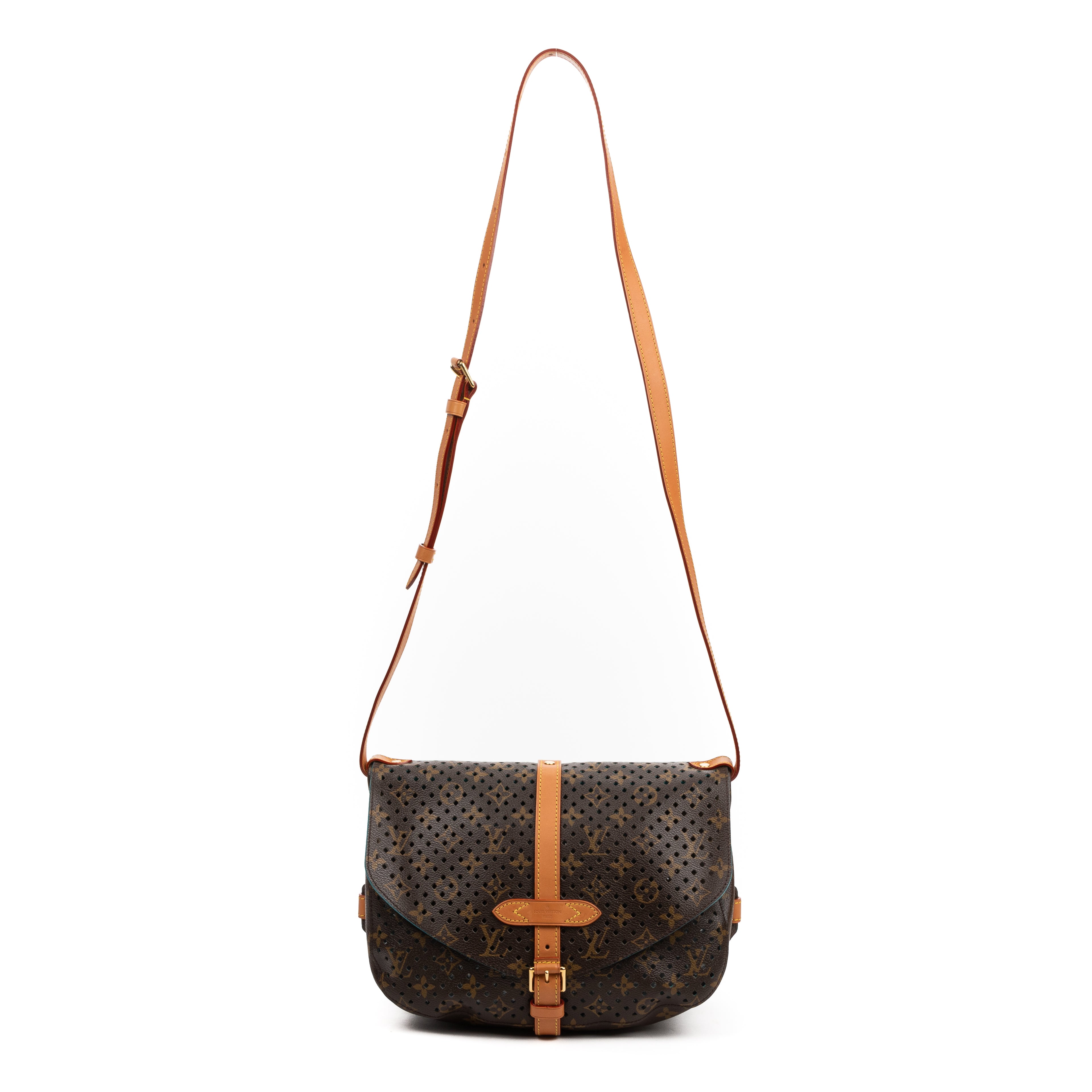 Handbag Ltd. Ed. Sofia Coppola Perforated Saumur 30 Brown Perforated Monogram Canvas