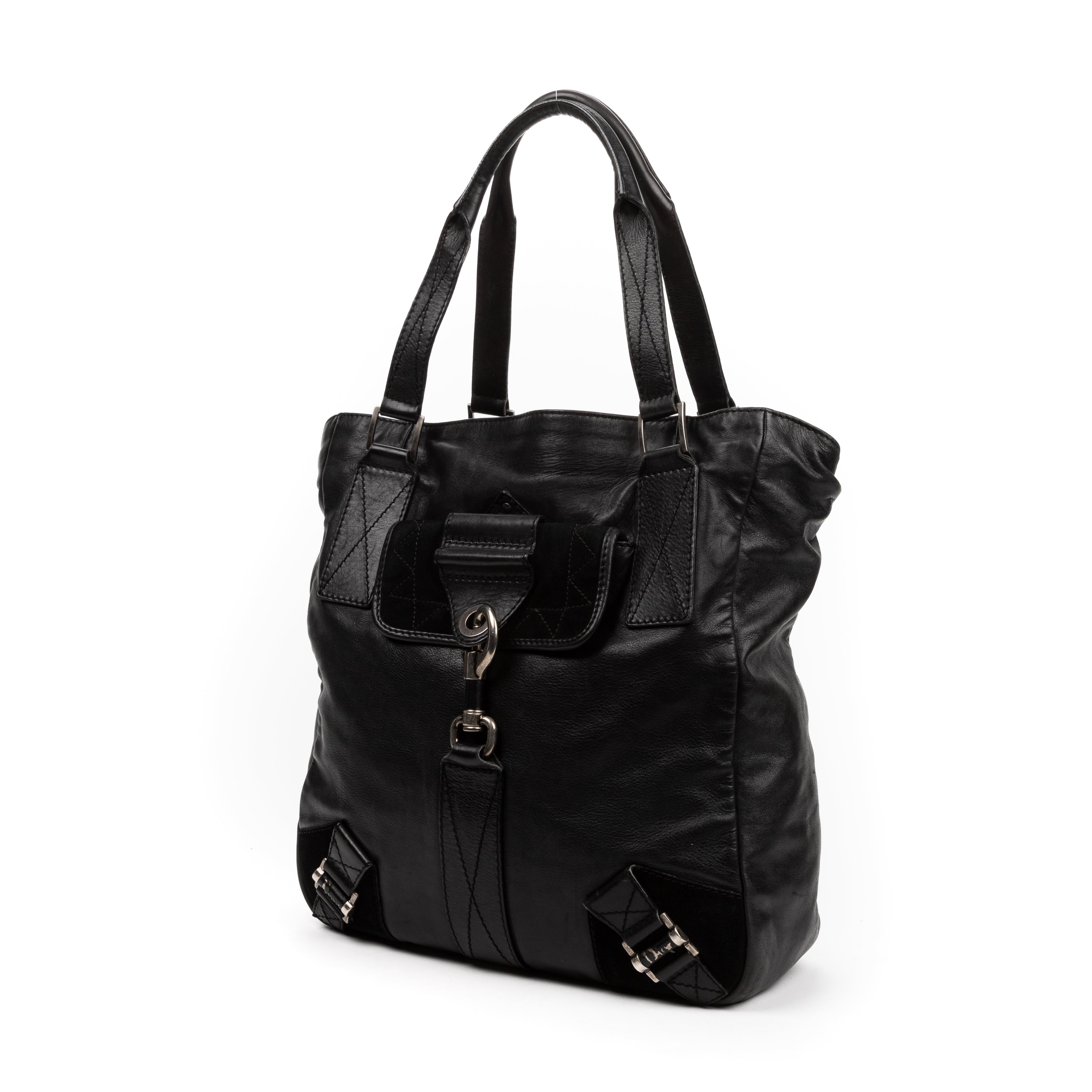 Handbag Cabas Rebelle Black Calfskin Leather