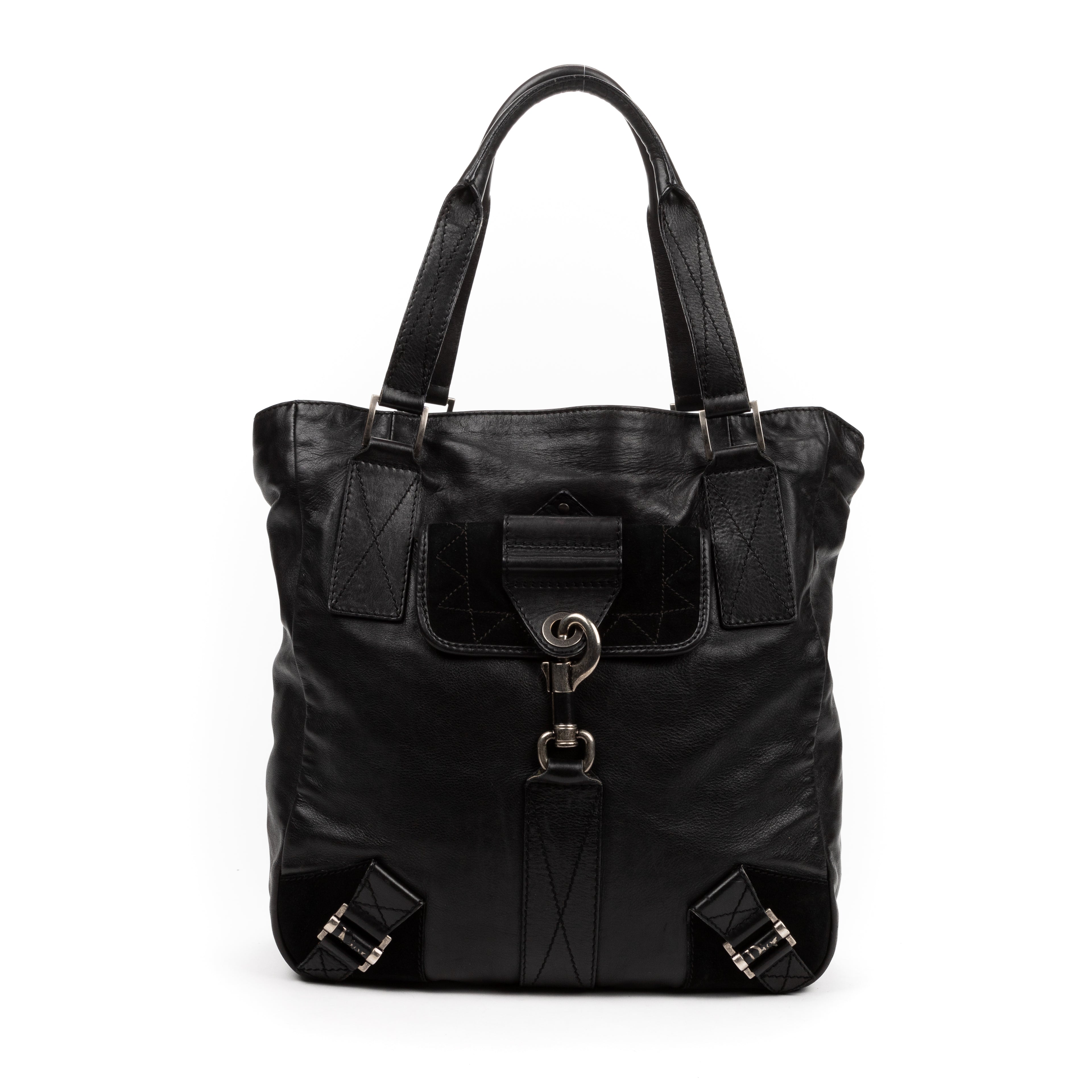 Handbag Cabas Rebelle Black Calfskin Leather