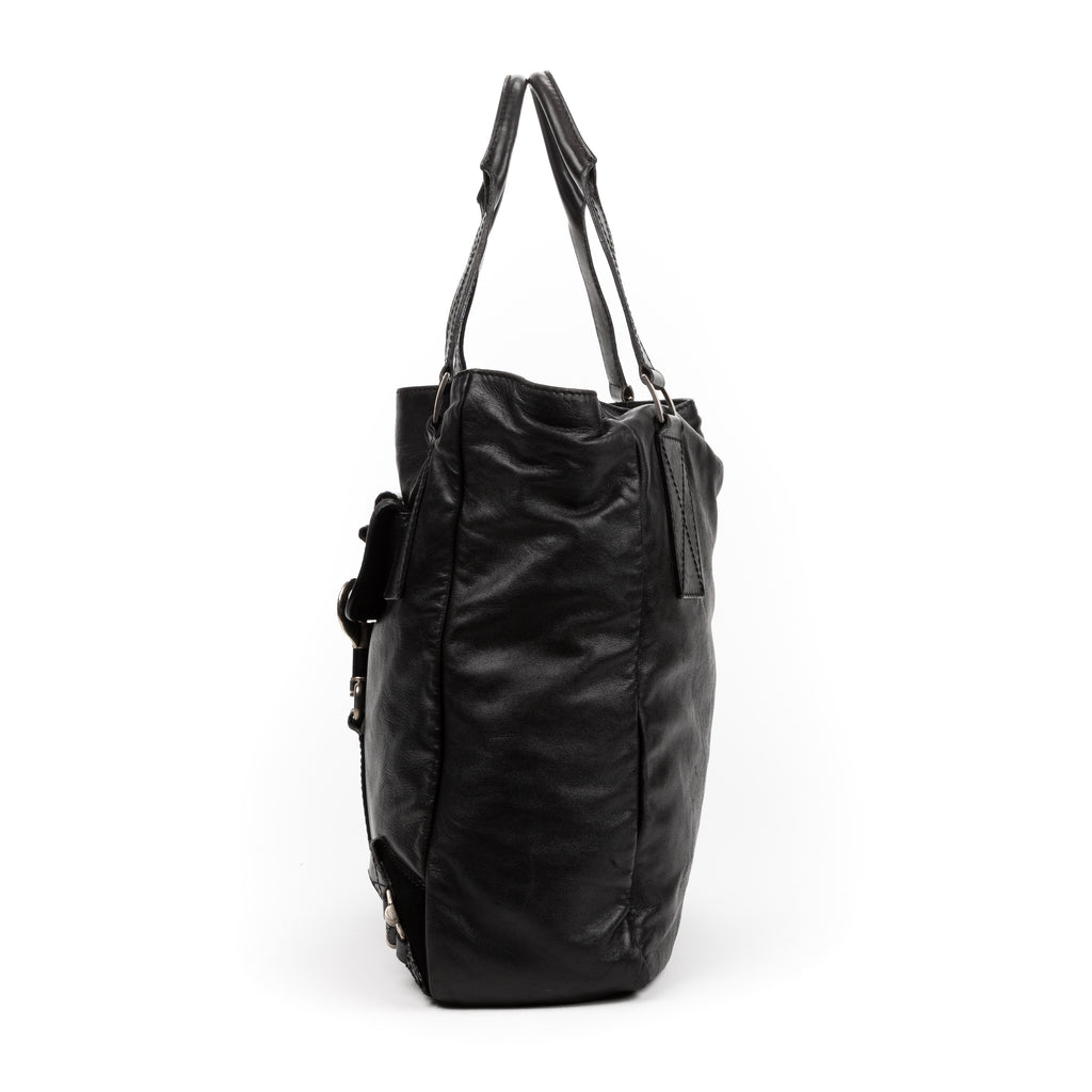 Handbag Cabas Rebelle Black Calfskin Leather