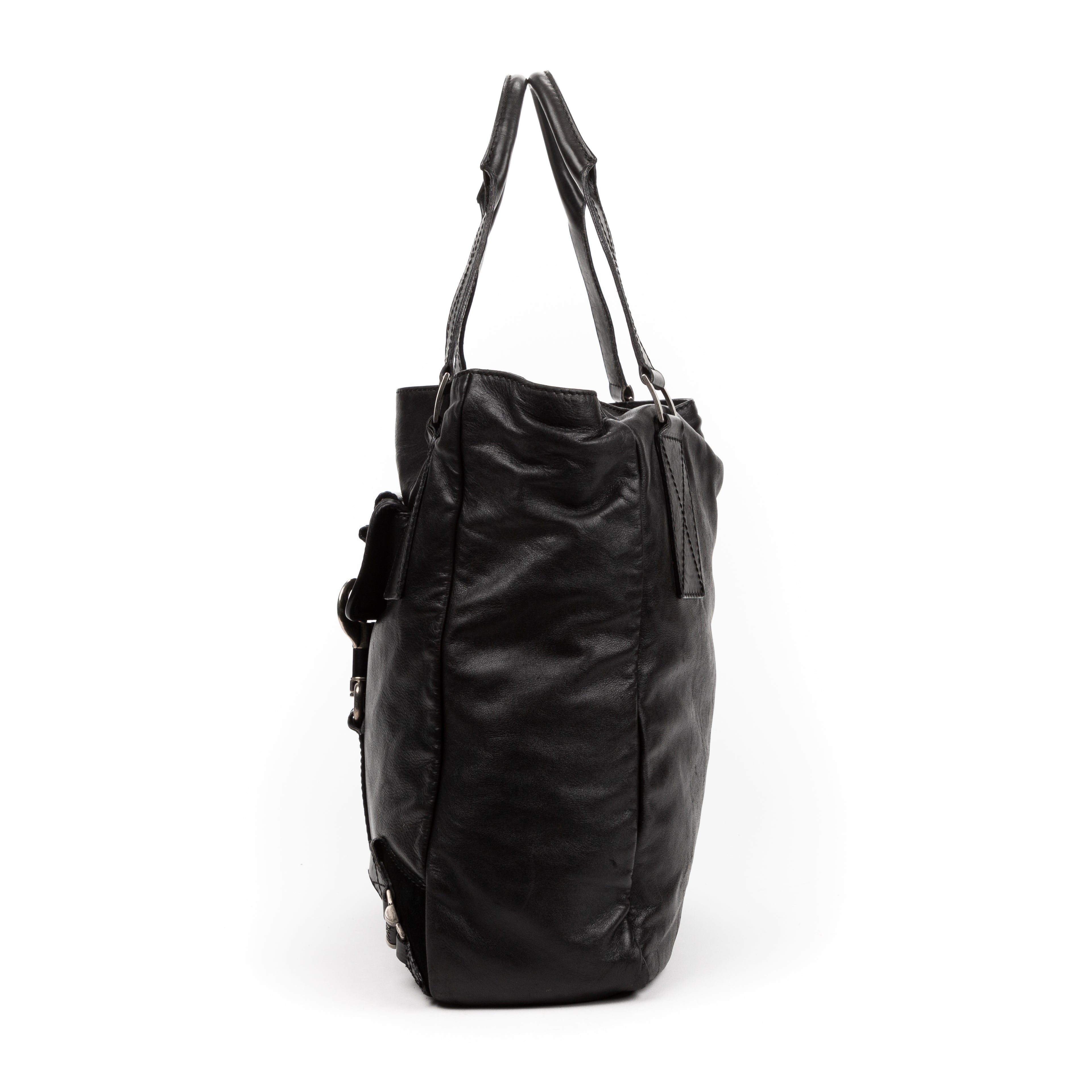 Handbag Cabas Rebelle Black Calfskin Leather
