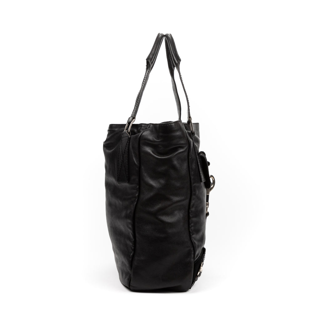 Handbag Cabas Rebelle Black Calfskin Leather