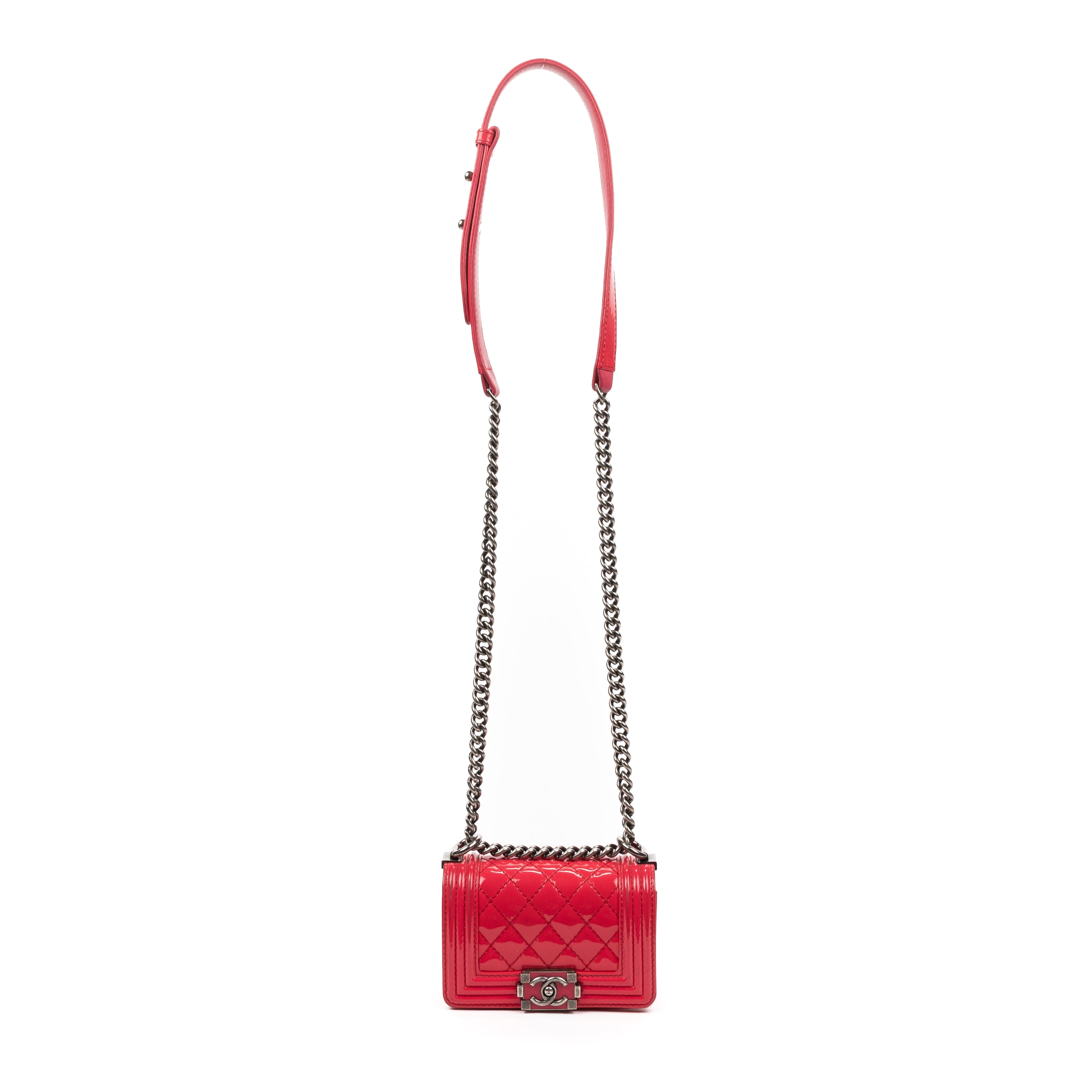 Shoulder Bag Mini Boy Mini Pink Patent Quilted Leather