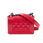 Shoulder Bag Mini Boy Mini Pink Patent Quilted Leather