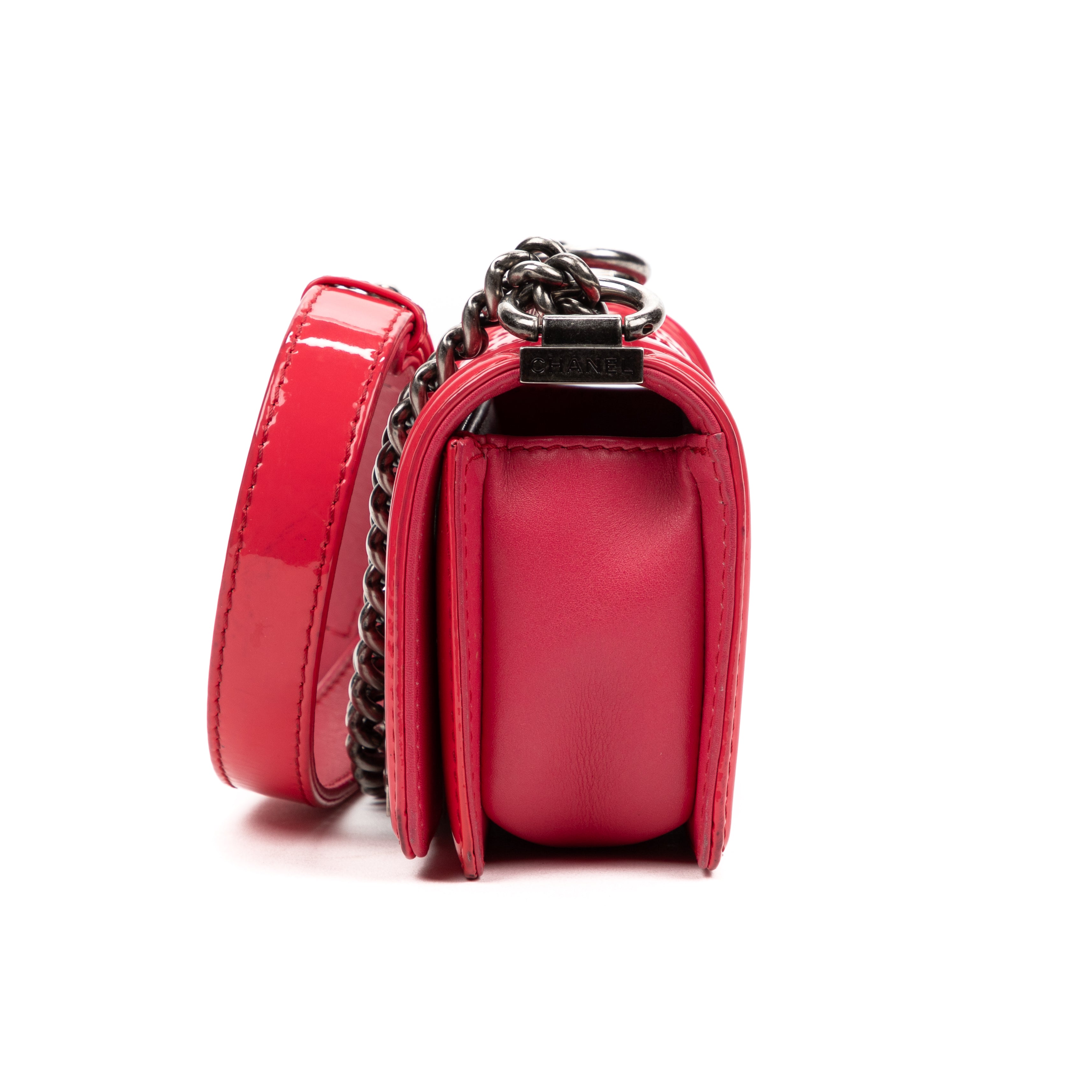 Shoulder Bag Mini Boy Mini Pink Patent Quilted Leather