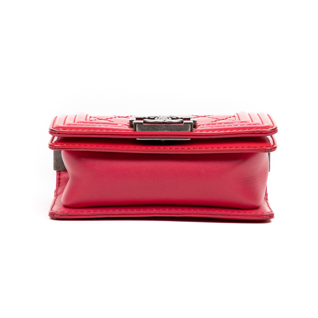 Shoulder Bag Mini Boy Mini Pink Patent Quilted Leather