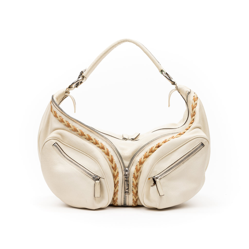 Handbag Hobo White Calfskin Vitello leather