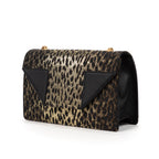 Handbag Betty Flap Mini Black Leopard Embroidered Canvas