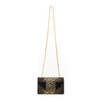 Handbag Betty Flap Mini Black Leopard Embroidered Canvas