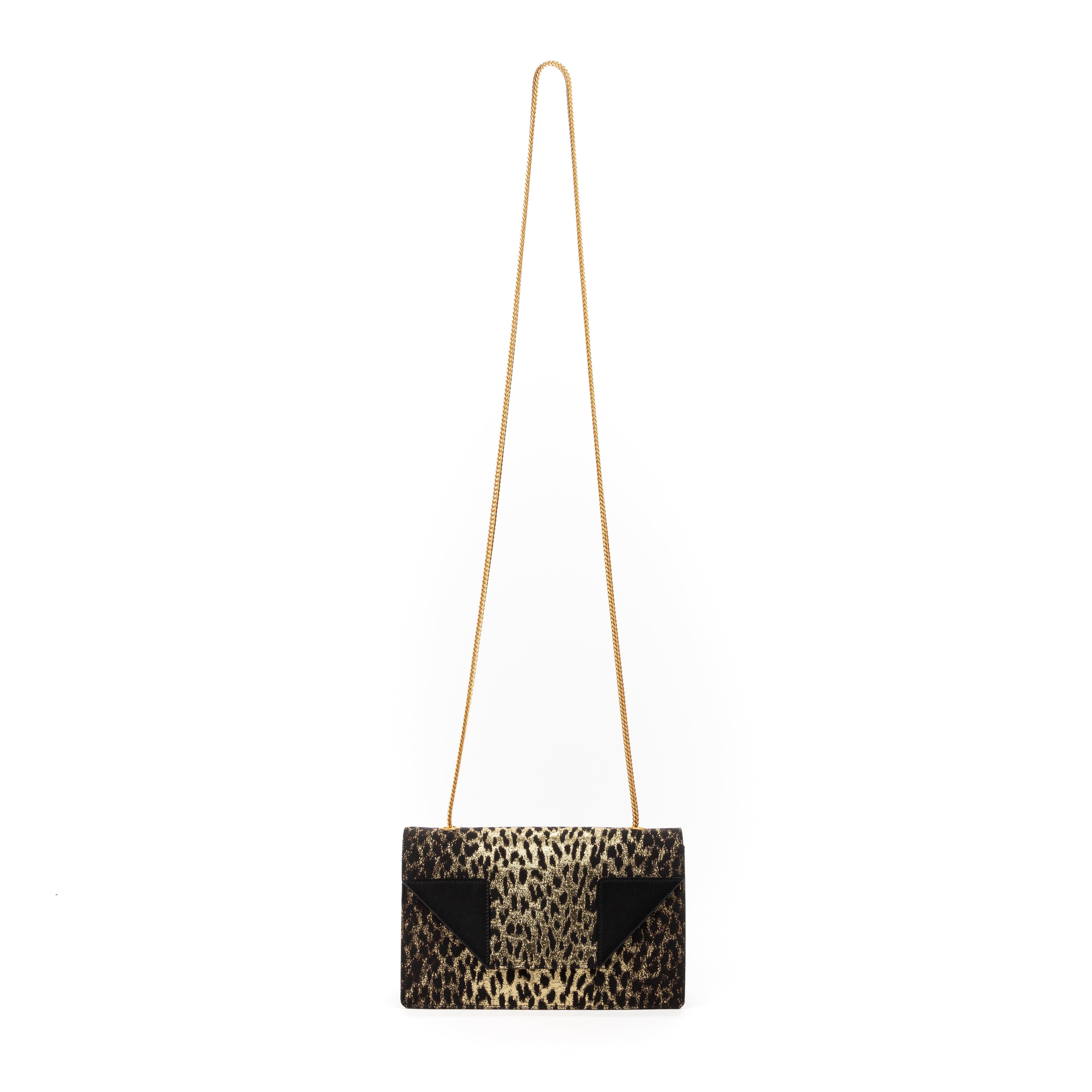 Handbag Betty Flap Mini Black Leopard Embroidered Canvas