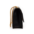 Handbag Betty Flap Mini Black Leopard Embroidered Canvas