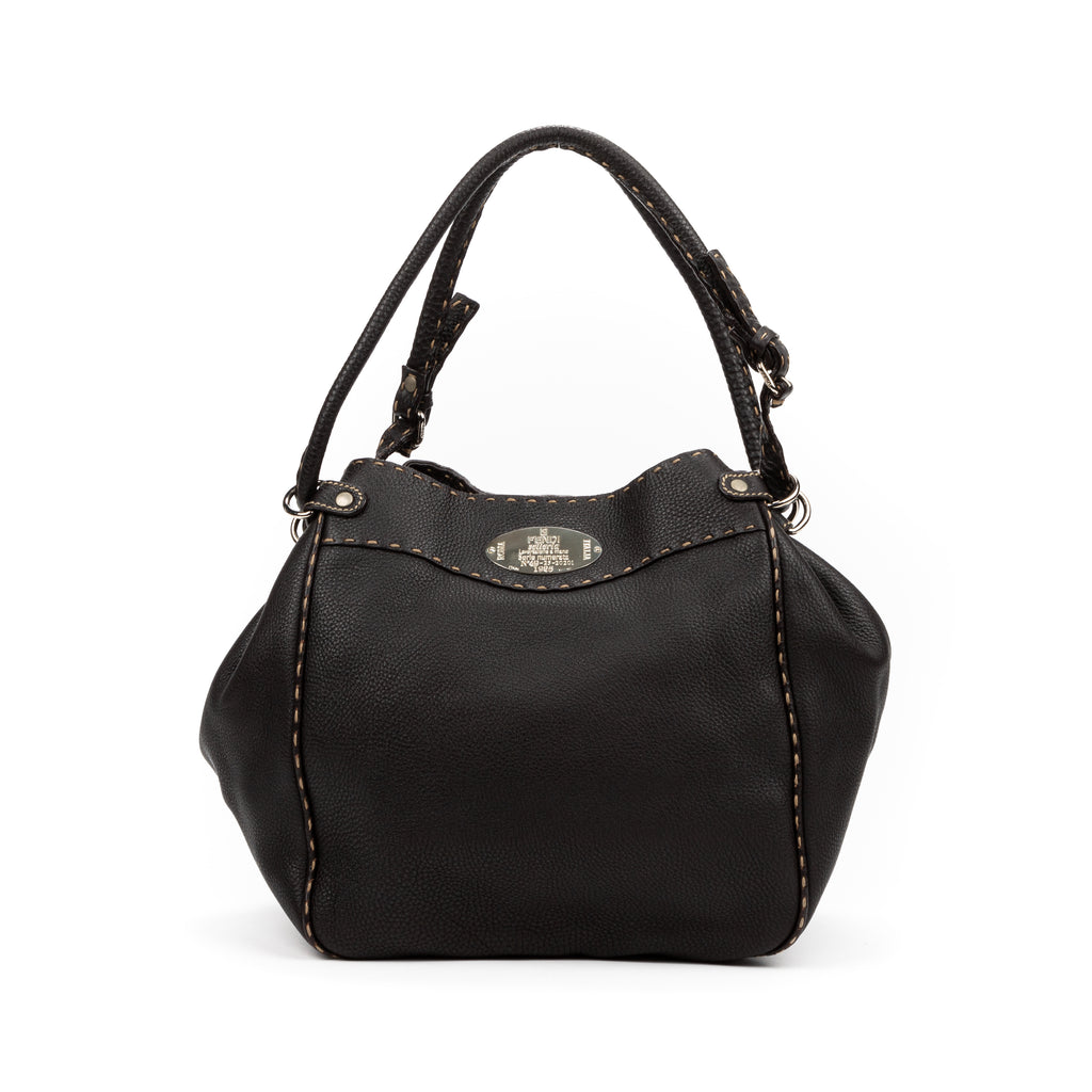 Shoulder Bag Vintage Bucket Selleria Bag Dark Brown Selleria Leather
