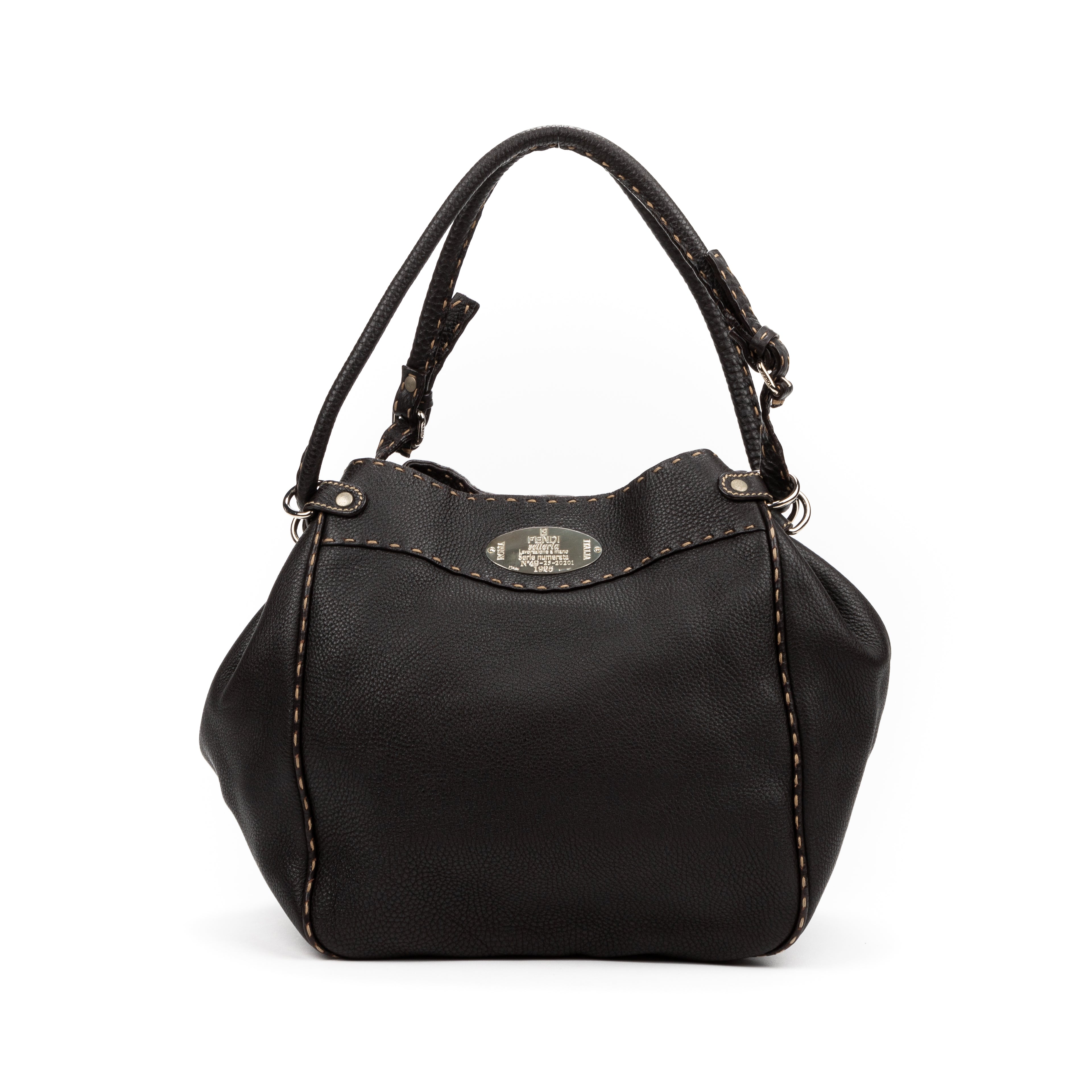 Shoulder Bag Vintage Bucket Selleria Bag Dark Brown Selleria Leather