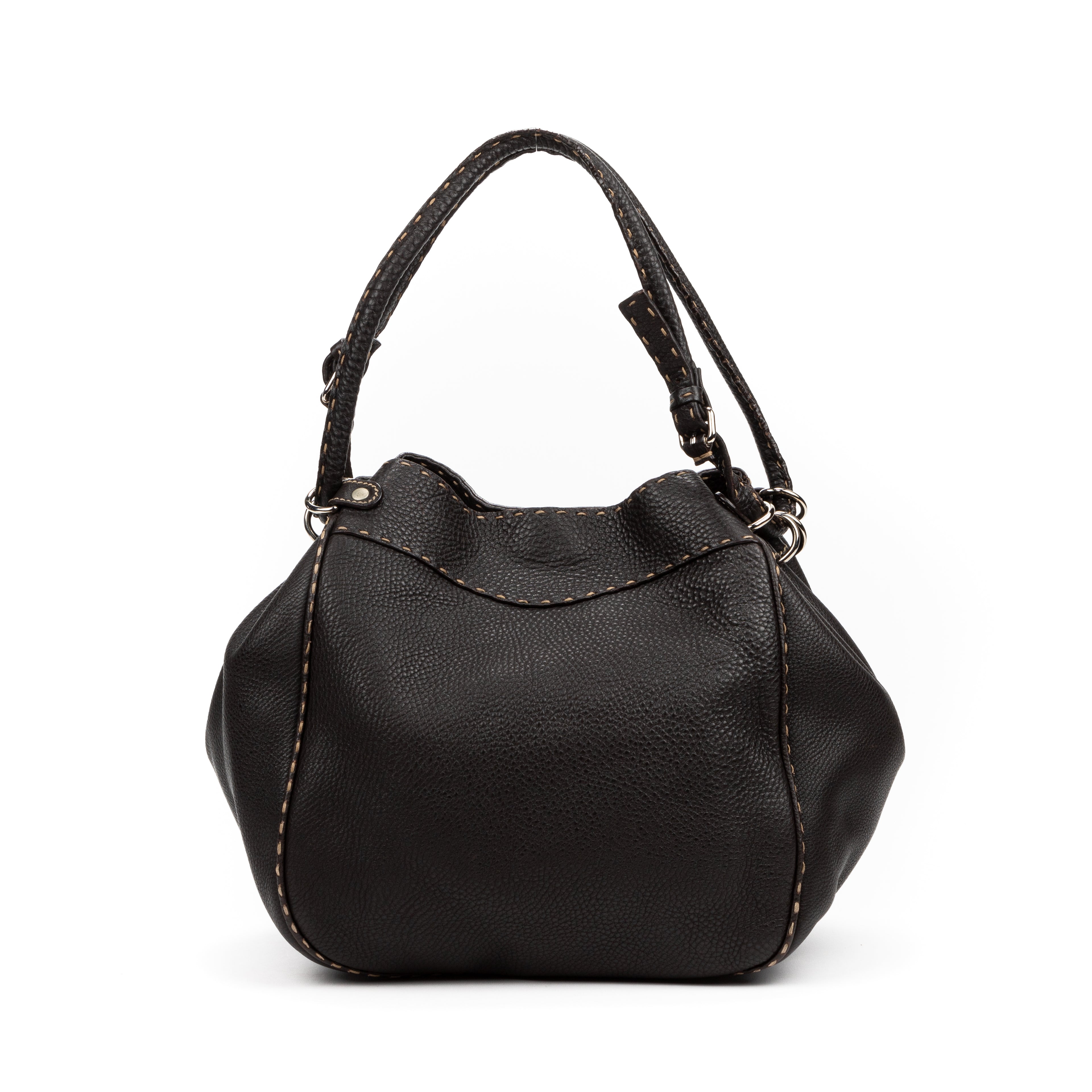 Shoulder Bag Vintage Bucket Selleria Bag Dark Brown Selleria Leather