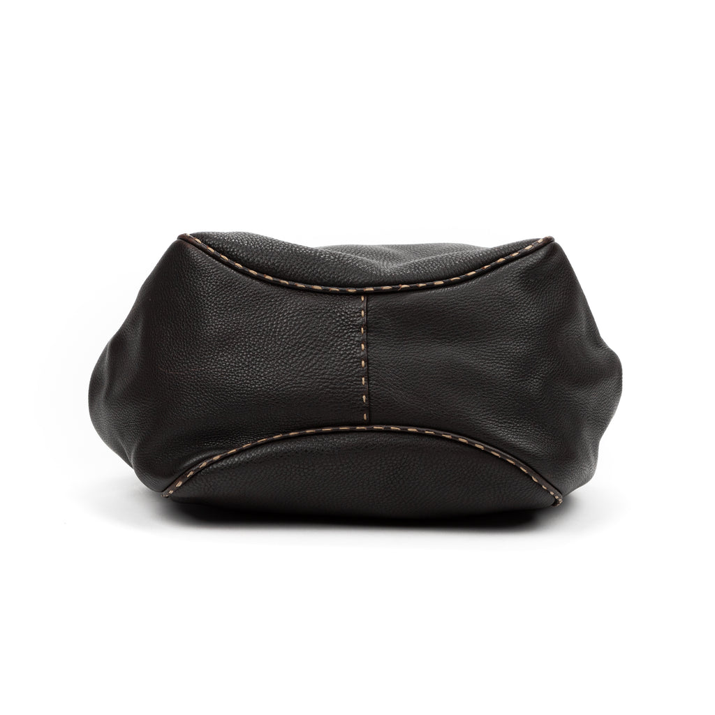 Shoulder Bag Vintage Bucket Selleria Bag Dark Brown Selleria Leather