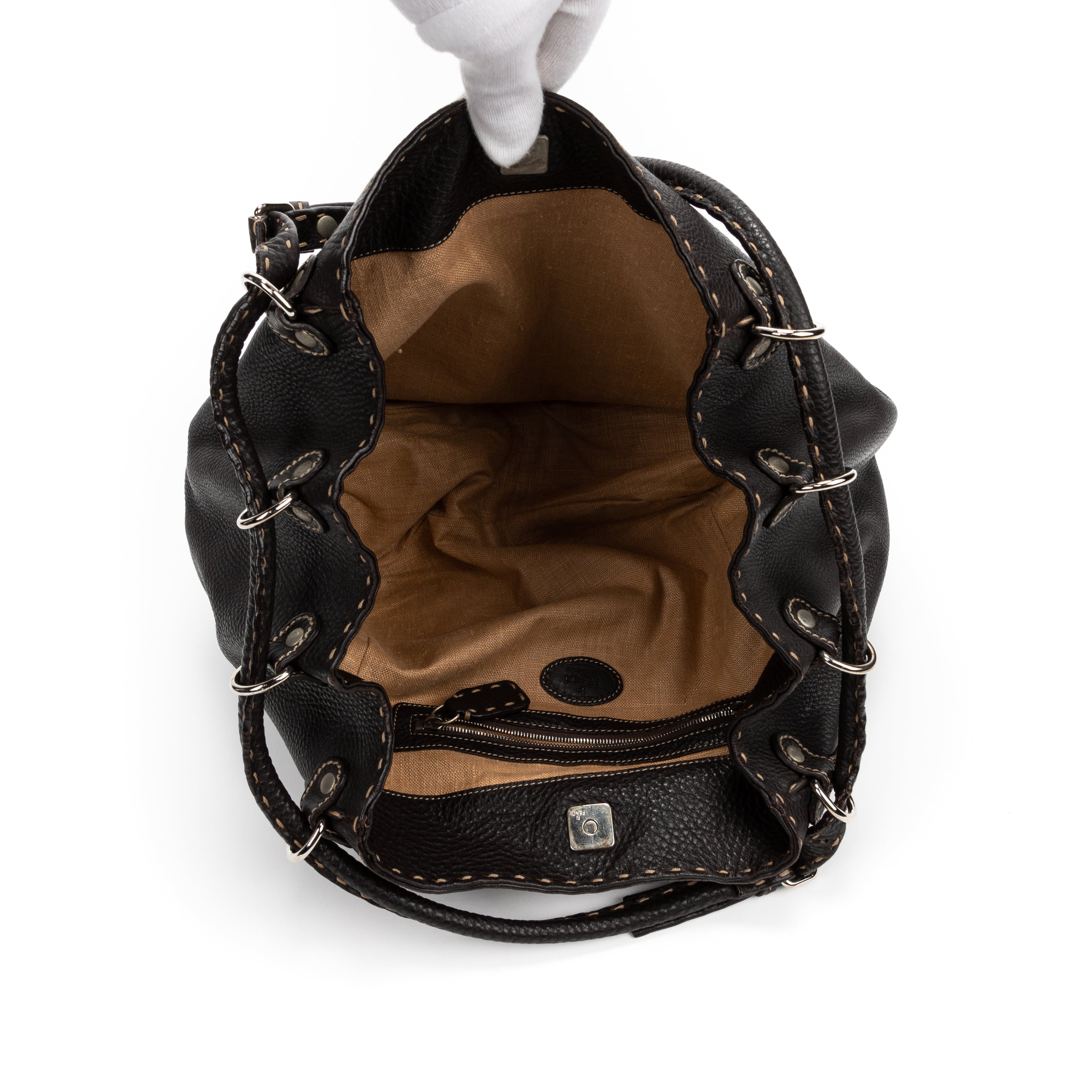 Shoulder Bag Vintage Bucket Selleria Bag Dark Brown Selleria Leather