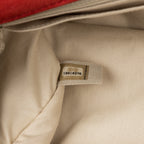 Shoulder Bag Flap Red Suede Leather