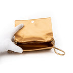 Handbag Camellia Wallet on Chain Beige Satin Canvas