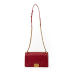 Shoulder Bag Medium Boy Framboise Lambskin Quilted Leather