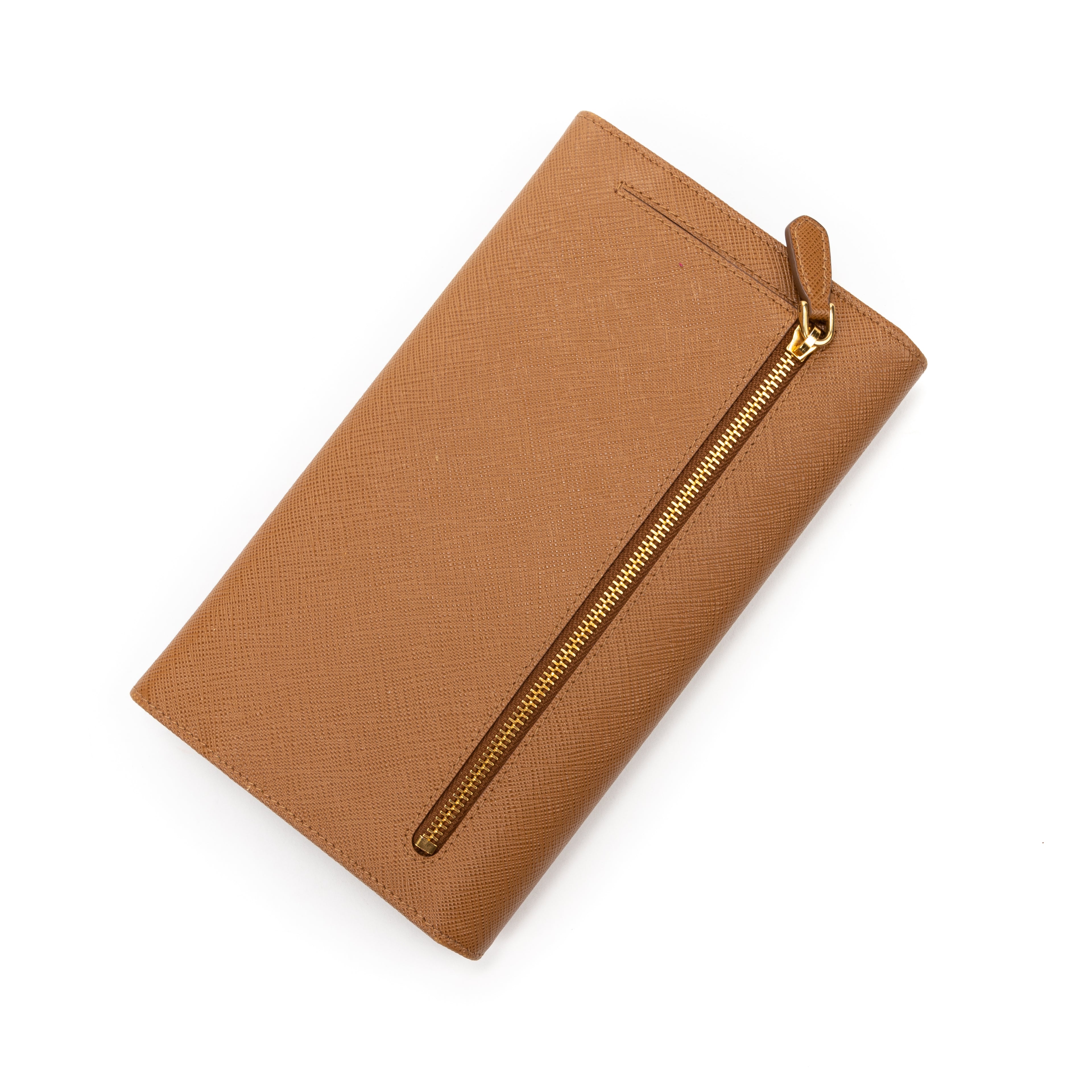 Wallet Continental Flap Wallet Caramel Saffiano Leather