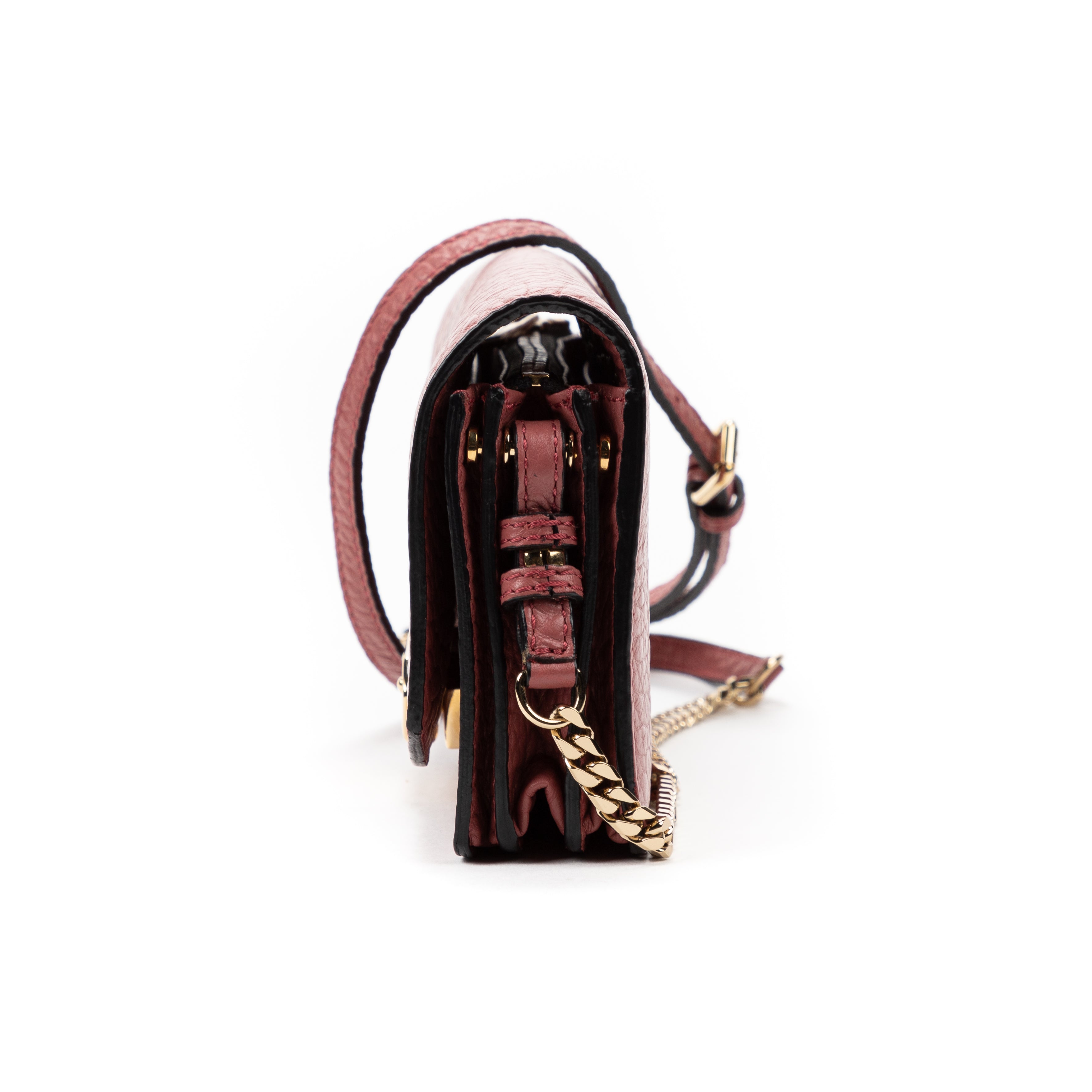 Wallet Wallet On Chain Pink Calfskin Leather