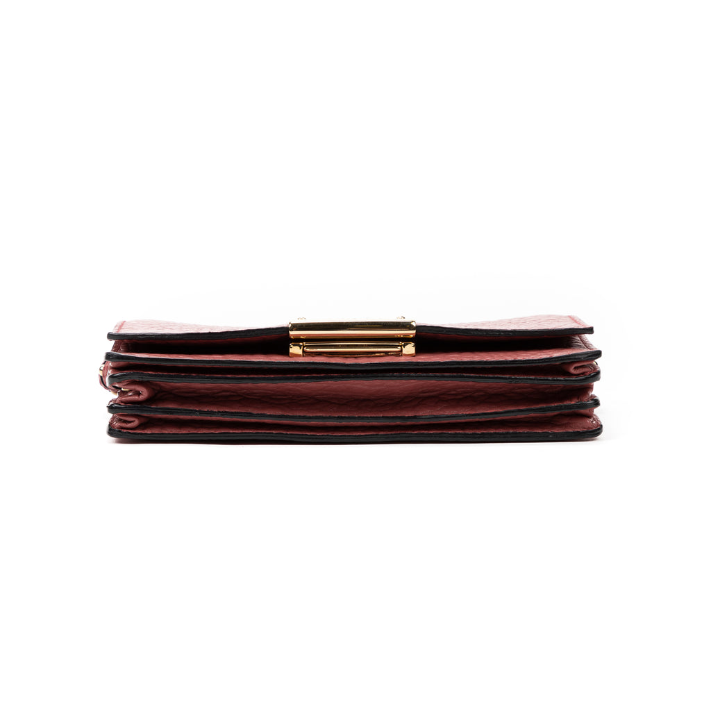 Wallet Wallet On Chain Pink Calfskin Leather